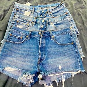 3 PAIRS! Levi's 501 premium blue jean shorts